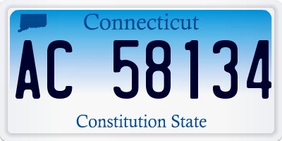 CT license plate AC58134