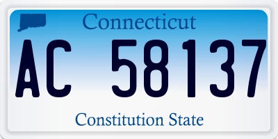 CT license plate AC58137