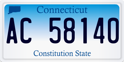 CT license plate AC58140