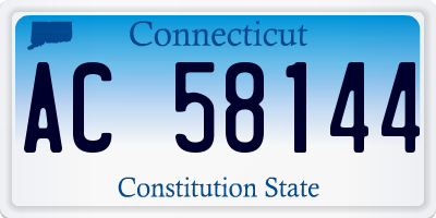 CT license plate AC58144