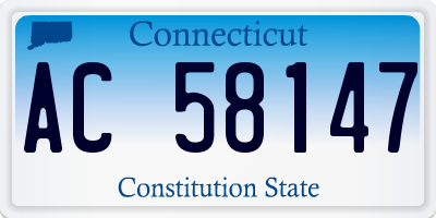 CT license plate AC58147