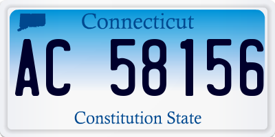 CT license plate AC58156