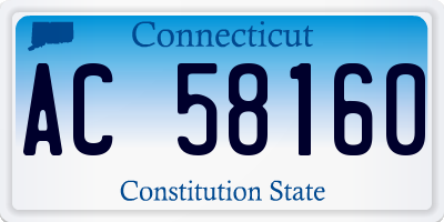 CT license plate AC58160