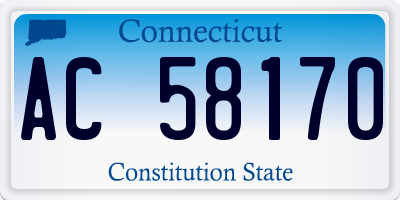 CT license plate AC58170