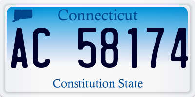CT license plate AC58174