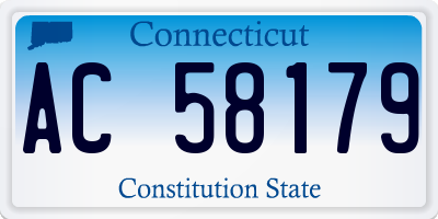 CT license plate AC58179