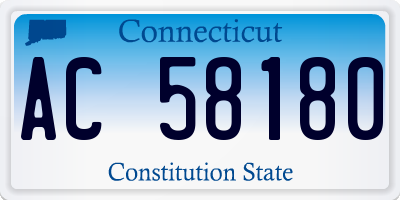 CT license plate AC58180