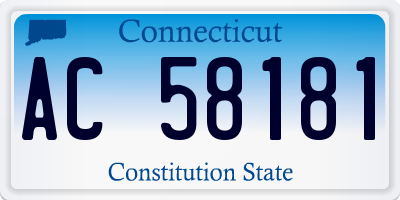 CT license plate AC58181