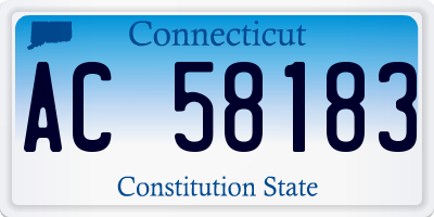 CT license plate AC58183