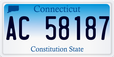 CT license plate AC58187