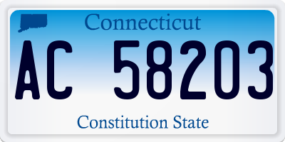 CT license plate AC58203