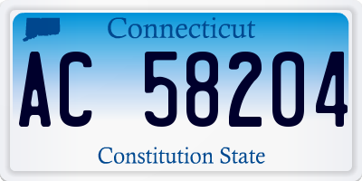 CT license plate AC58204