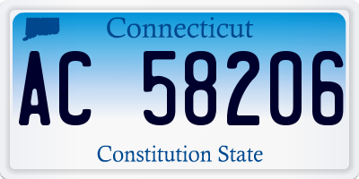 CT license plate AC58206