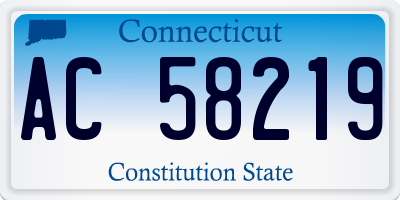 CT license plate AC58219
