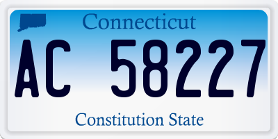 CT license plate AC58227