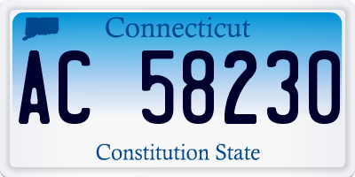 CT license plate AC58230