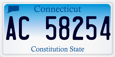 CT license plate AC58254