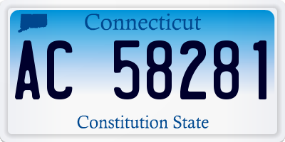 CT license plate AC58281