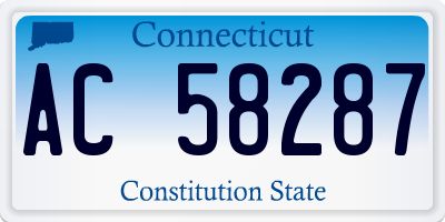 CT license plate AC58287