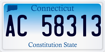 CT license plate AC58313