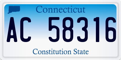 CT license plate AC58316