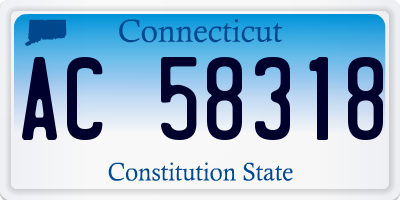 CT license plate AC58318