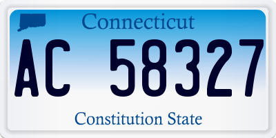 CT license plate AC58327