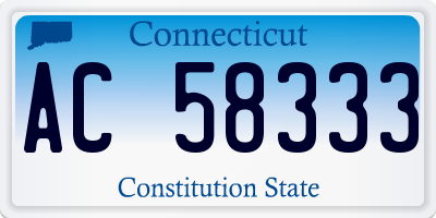 CT license plate AC58333