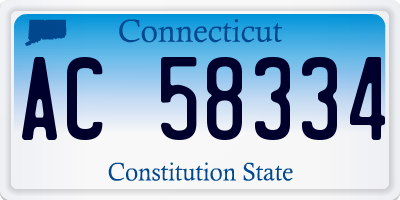 CT license plate AC58334