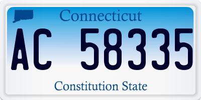 CT license plate AC58335