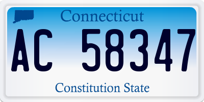 CT license plate AC58347