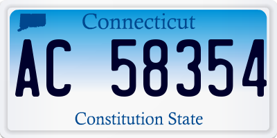 CT license plate AC58354