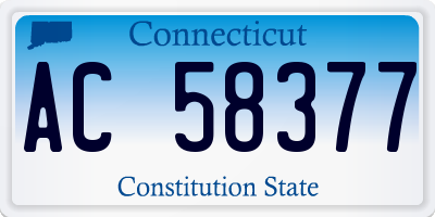 CT license plate AC58377