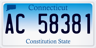 CT license plate AC58381