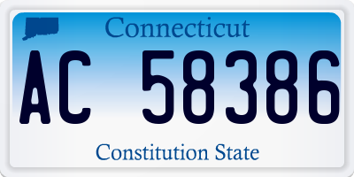 CT license plate AC58386