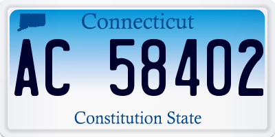 CT license plate AC58402