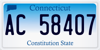 CT license plate AC58407