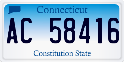 CT license plate AC58416