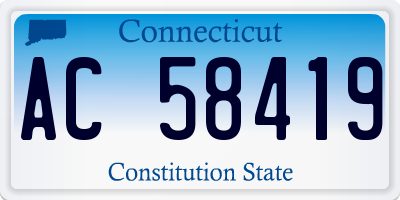 CT license plate AC58419