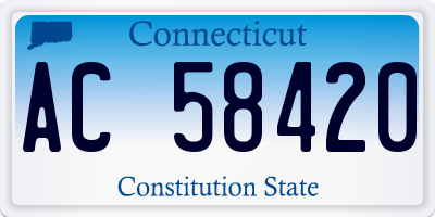 CT license plate AC58420