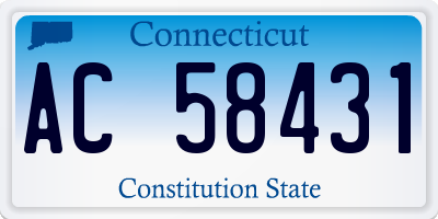 CT license plate AC58431