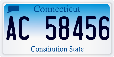 CT license plate AC58456