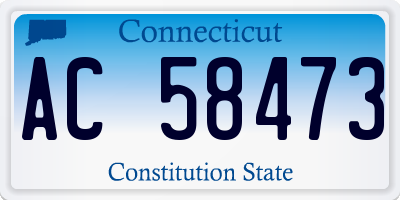 CT license plate AC58473