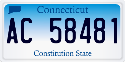 CT license plate AC58481