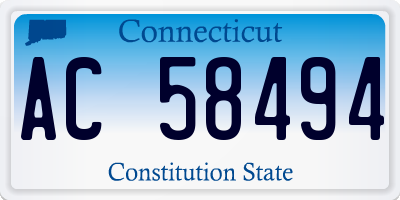 CT license plate AC58494