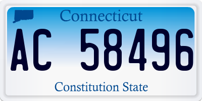 CT license plate AC58496