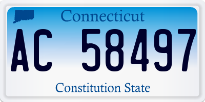 CT license plate AC58497