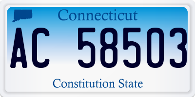 CT license plate AC58503