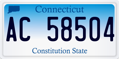 CT license plate AC58504