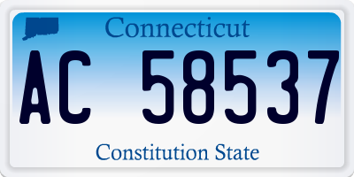 CT license plate AC58537